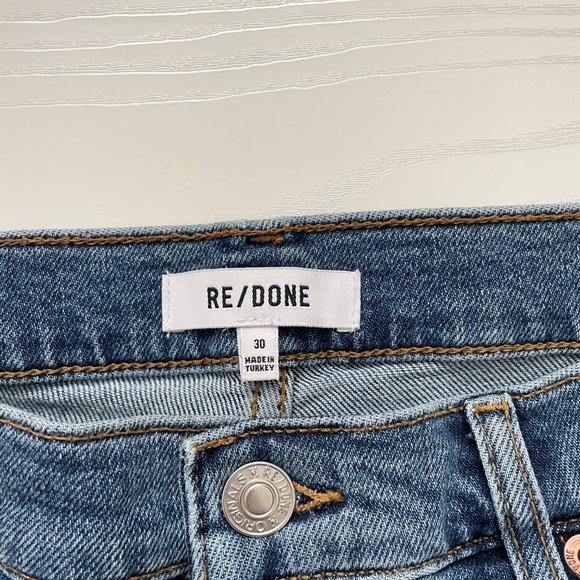 RE/DONE Womens Jeans 30 70's Stove Pipe Hi-Rise Medium Wash Crop Straight Leg - Picture 6 of 9